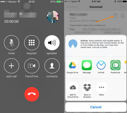 record a call using voicemail