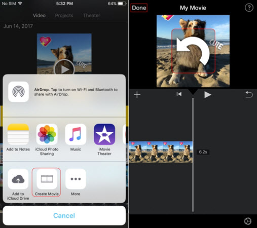 How to rotate video via iMovie