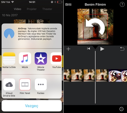 Nasıl video döndürmek için iMovie ile