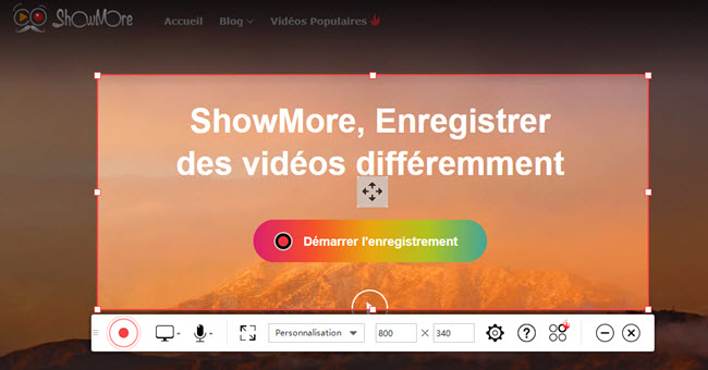 enregistrer l'écran showmore