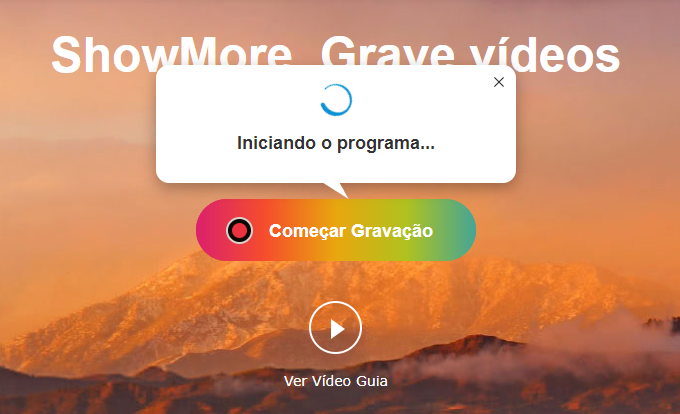 Inicie o gravador de tela