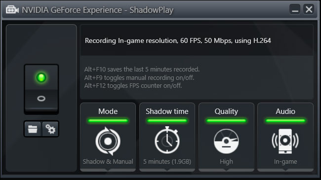 shadowplay enregistreur 