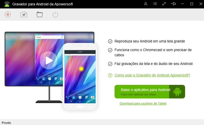 Interface do Gravador para Android