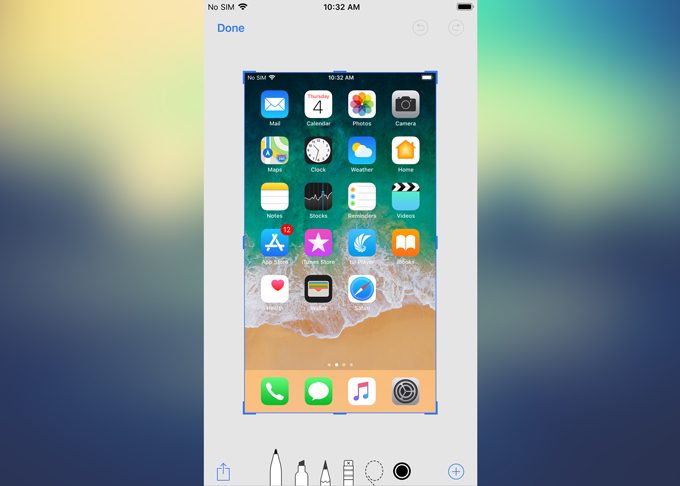 iOS 11 screenshot editor