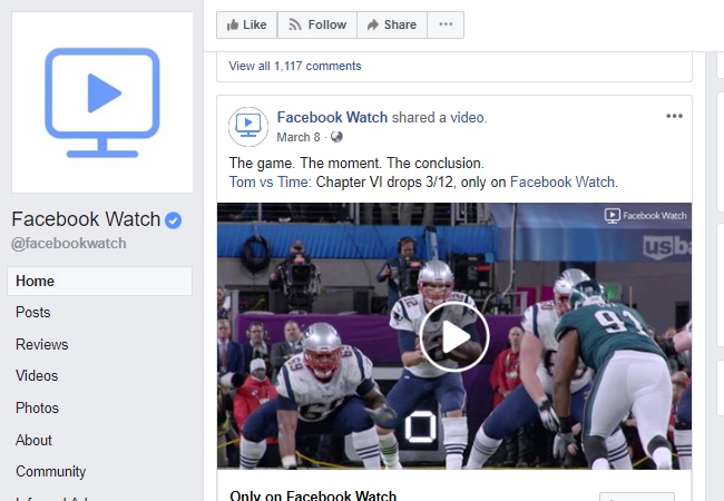 site de streaming facebook watch