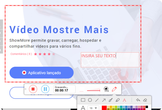 Adicionar texto enquanto grava vídeo