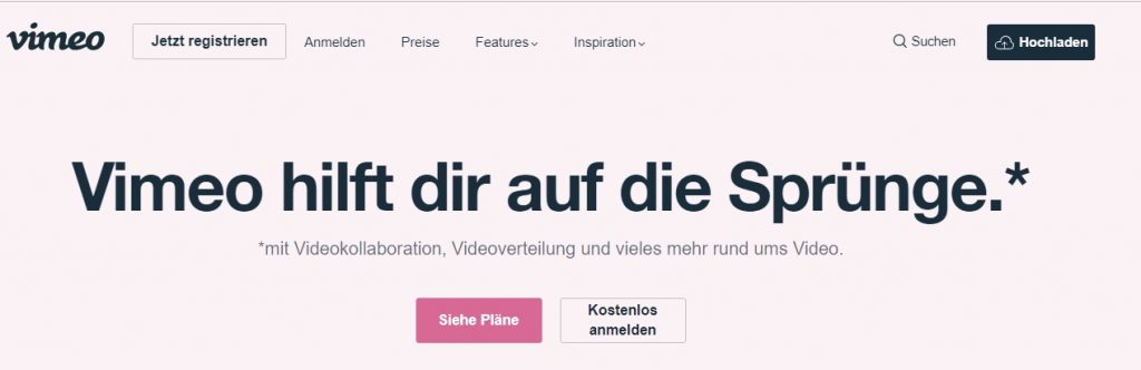 vimeo benutzeroberflaeche