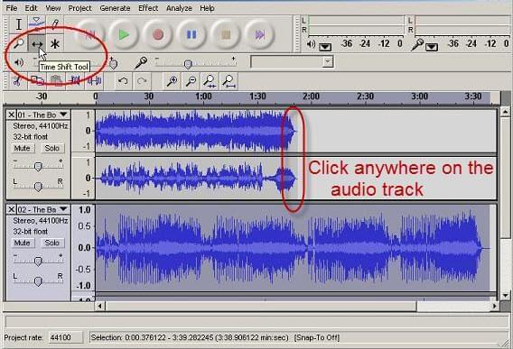 Save audio with audacity