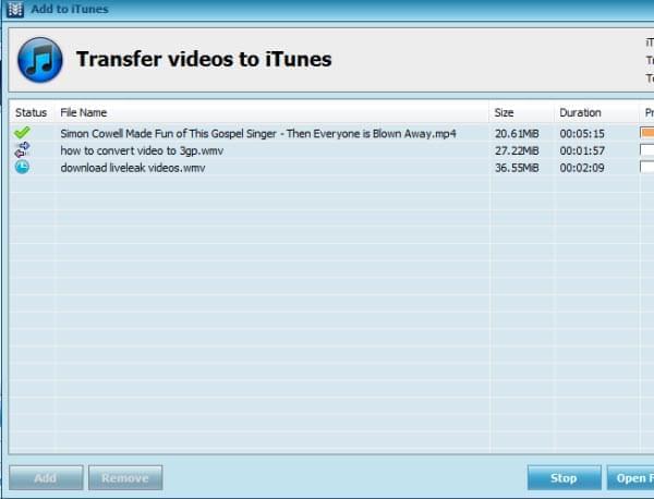 iTunes transfer