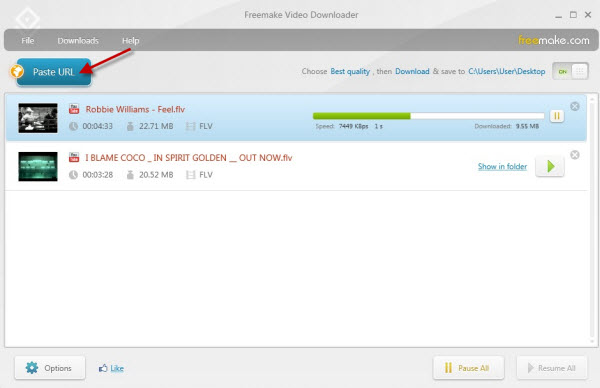 freemake video downloader interface