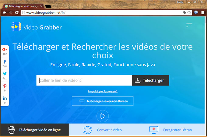 Videograbber interface