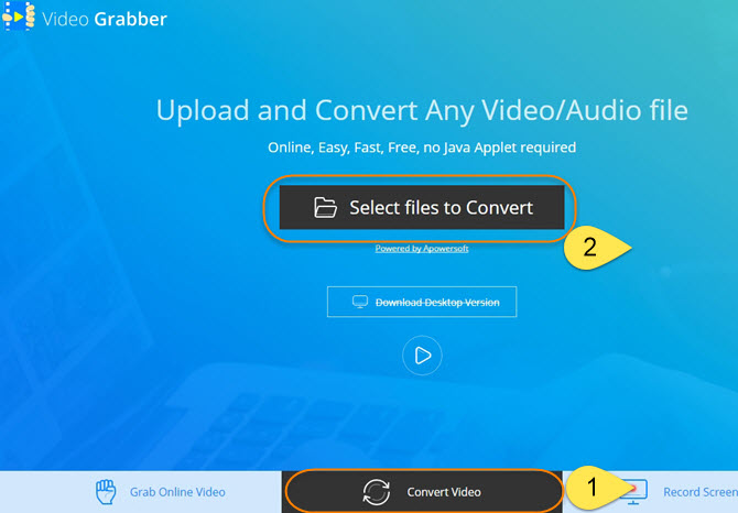 Use Video Grabber to convert videos
