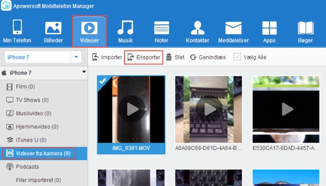 Overfør videoen fra din iPhone 7 til din PC