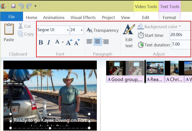 Add captions to video with Movie Maker