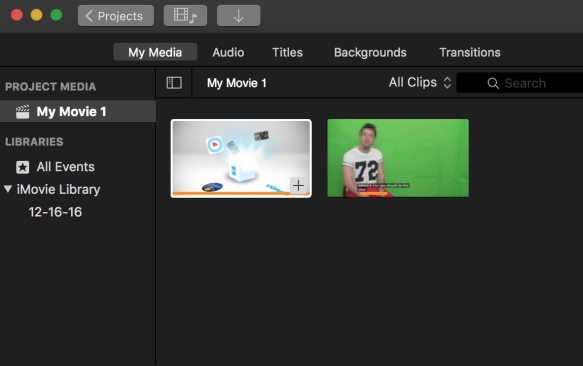 iMovie green screen software