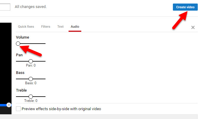 Mute sound in video with YouTube
