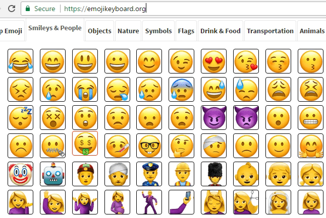 Emojis kopieren und einfügen