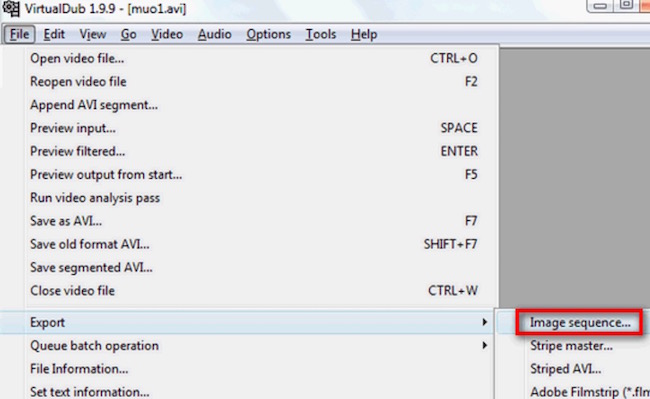 VirtualDub extract video frames