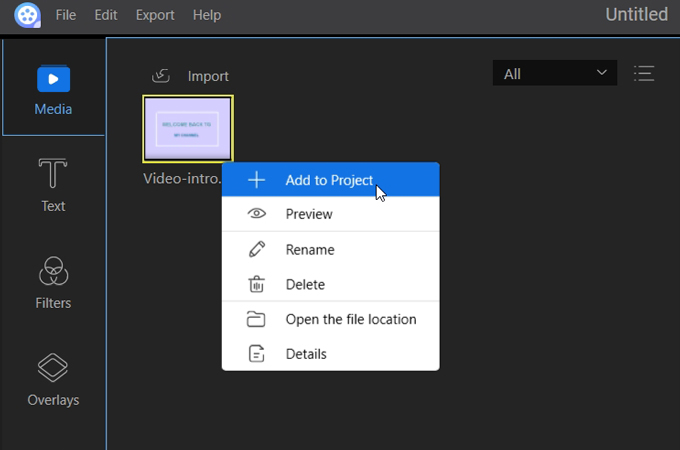 add video intros to video track
