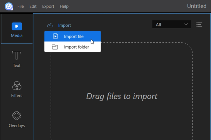 import the video file