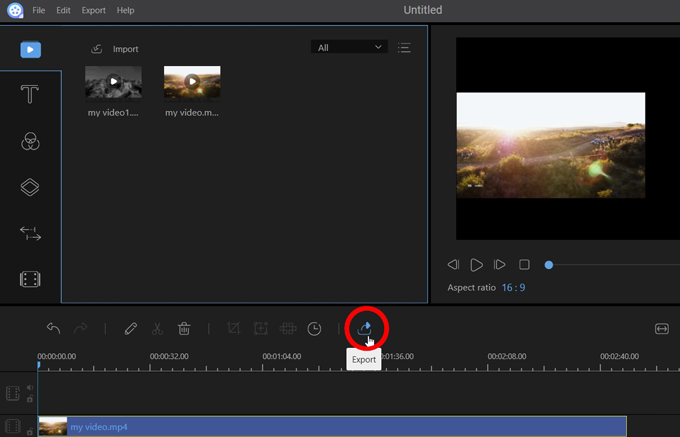 export the first video