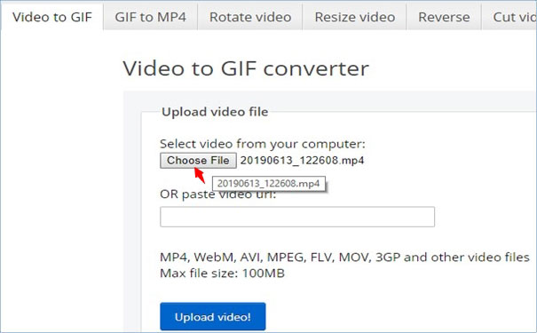 change MP4 video to GIF