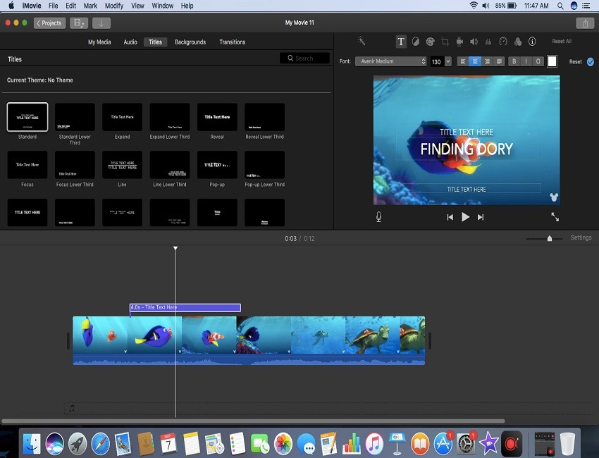 Add text to imovie